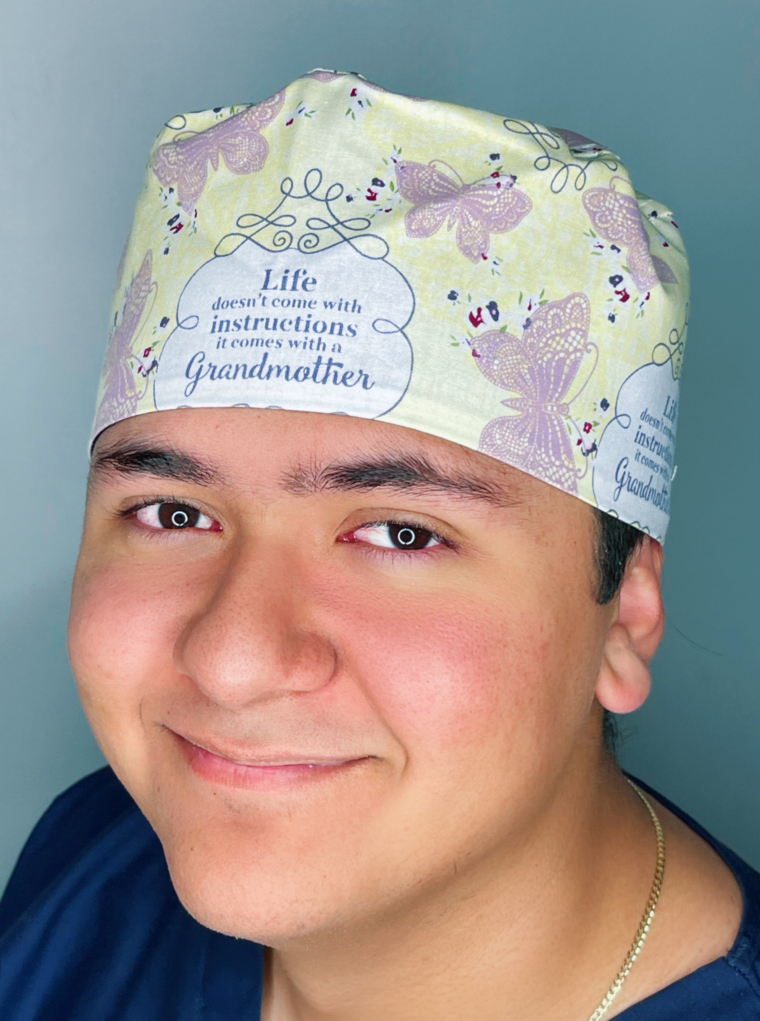 Life Doesn't Come with Instructions it Comes with a Grandmother Design Unisex Cute Scrub Cap