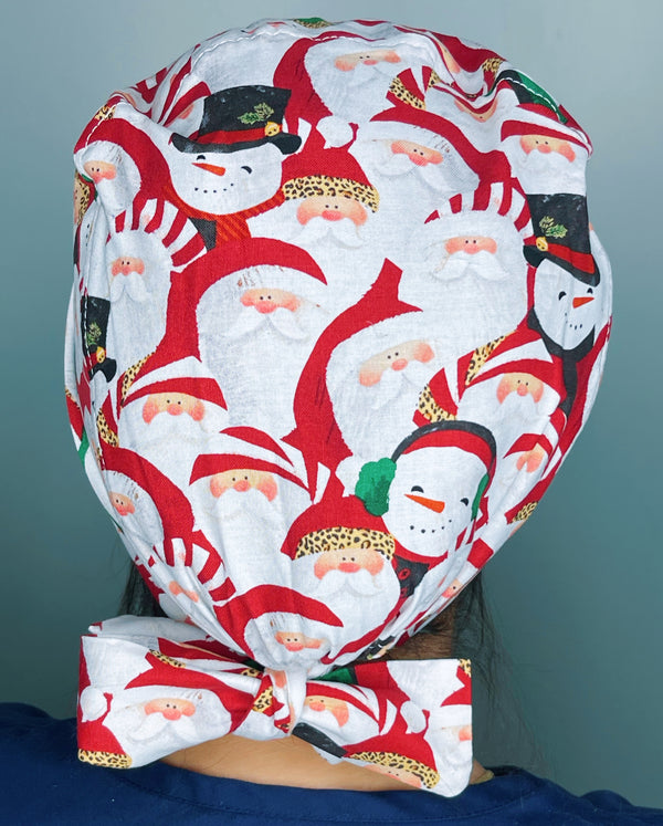 Santa & Snowman All Over Design Winter/Christmas Holiday Themed Pixie