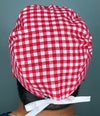 Red & White Picnic Blanket Design Unisex Cute Scrub Cap