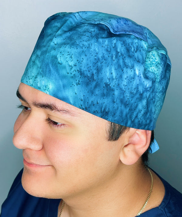 Blue Tie Dye Design Unisex Cute Scrub Cap