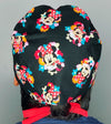Girly Mouse with Polka Dot Bow Red & Flowers Unisex Geek Scrub Cap