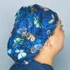 Colorful Metallic Butterflies on Blue Design Floral Euro