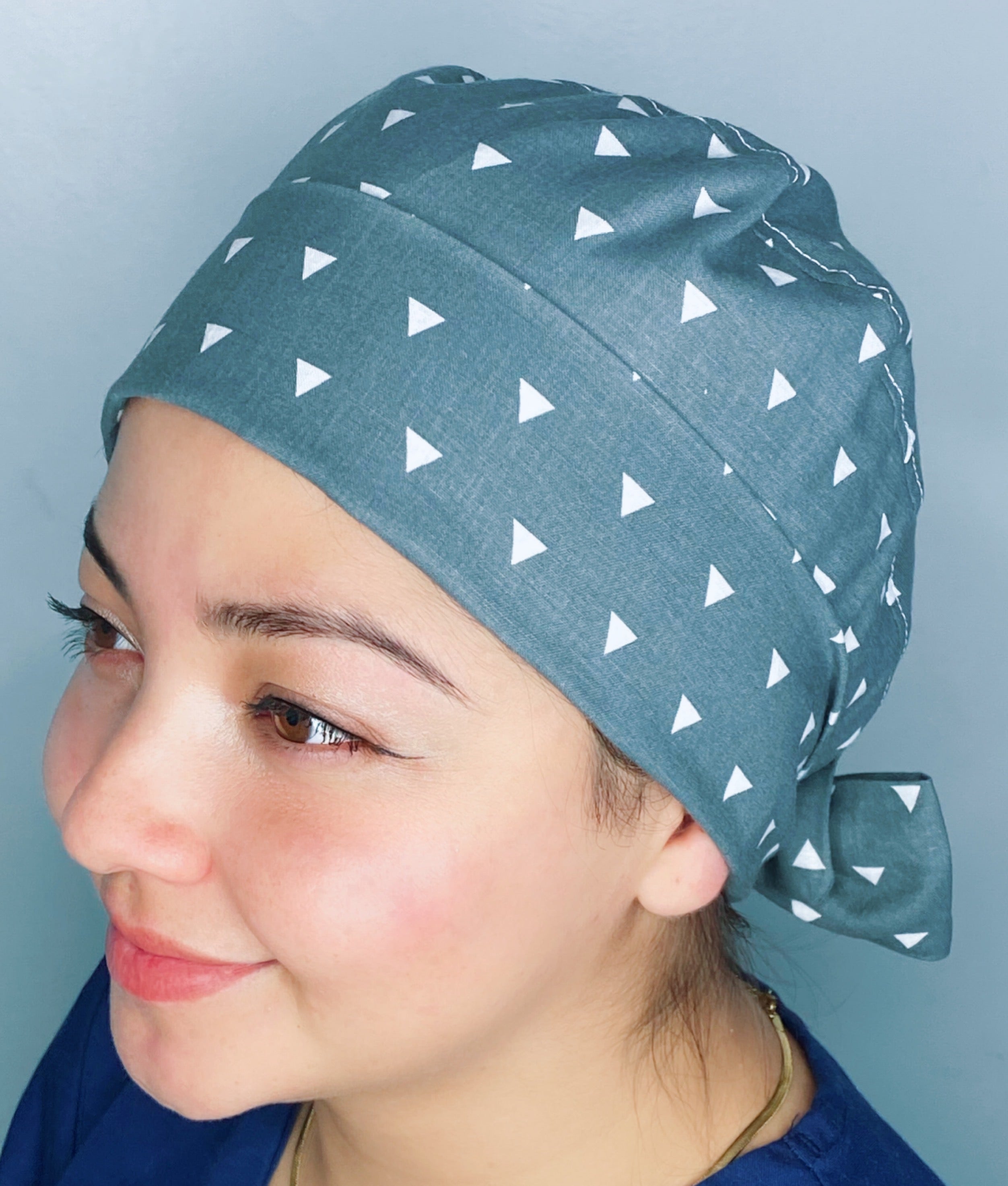 Small White Triangles on Grey Pattern Fancy Themed Pixie