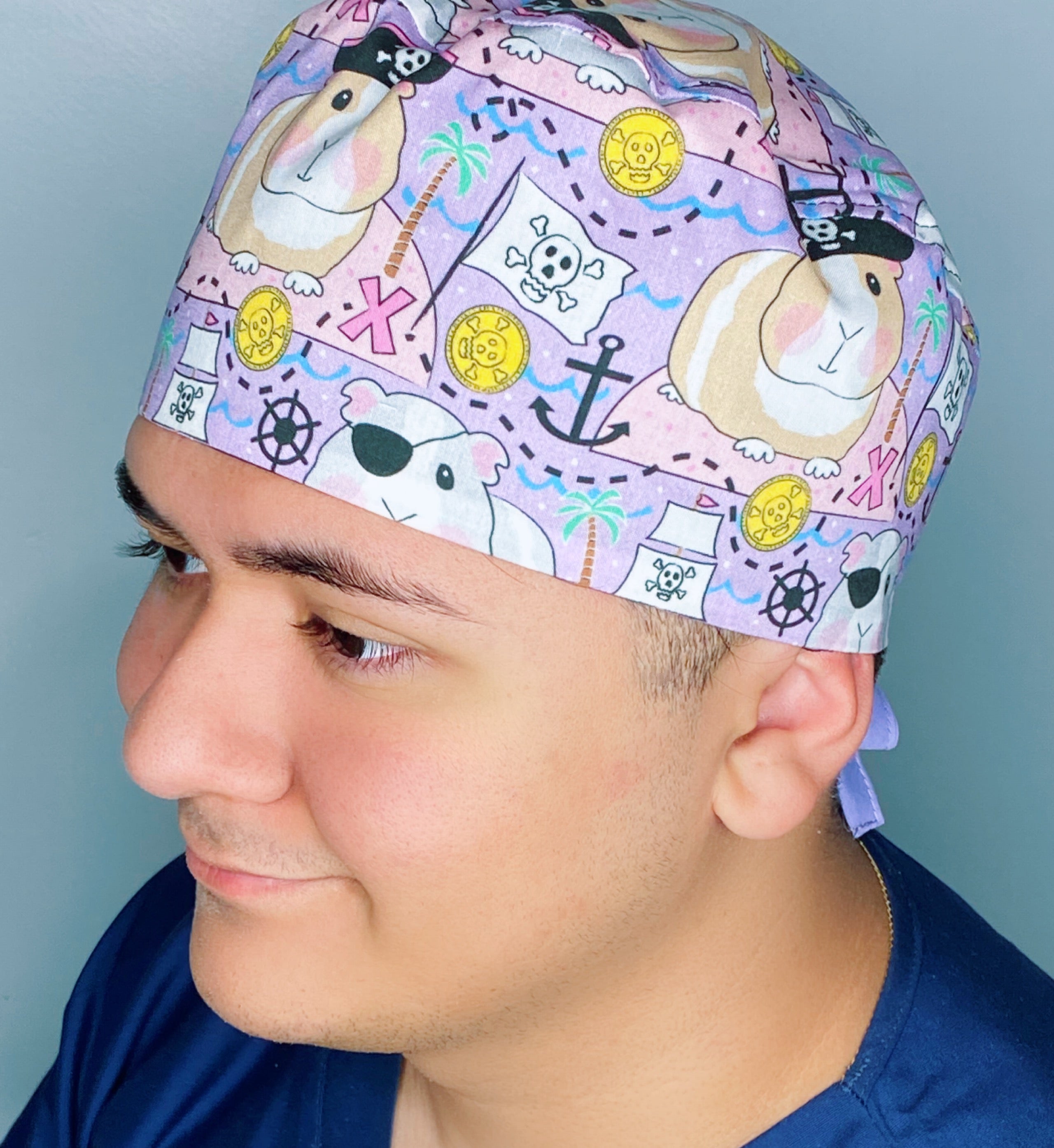 Funny Guinea Pig Pirates Unisex Animal Scrub Cap