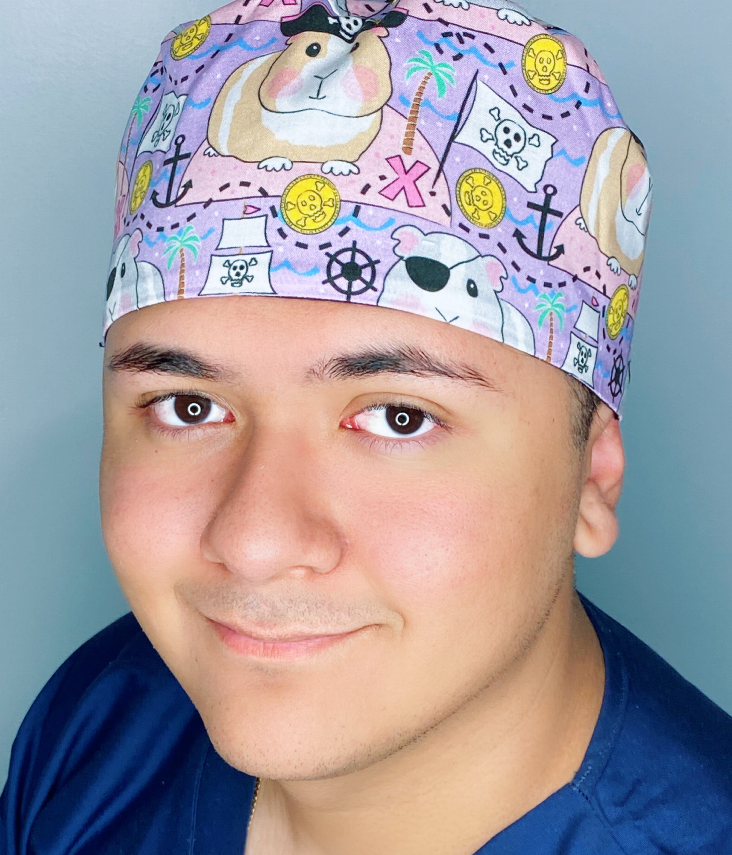 Funny Guinea Pig Pirates Unisex Animal Scrub Cap