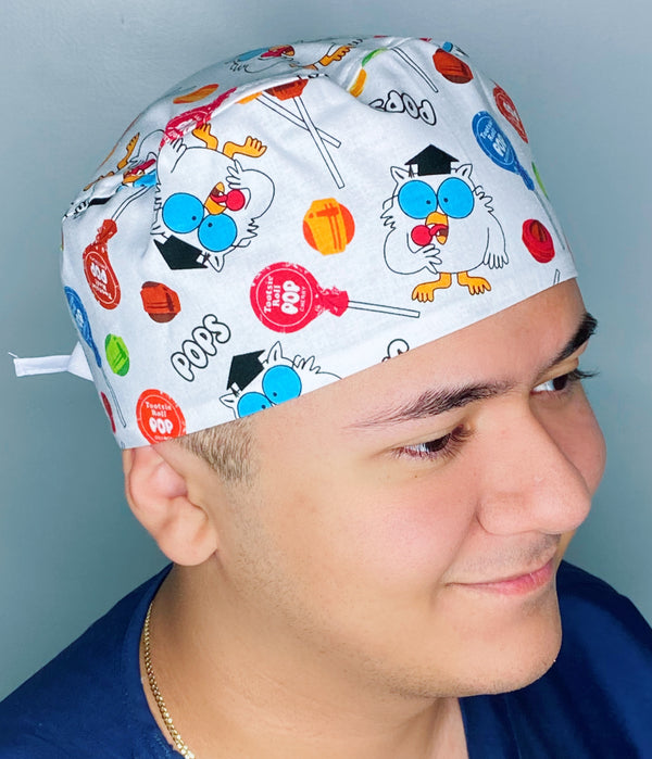 Tootsie Rolls Pops Lollipops Candy Unisex Food Scrub Cap