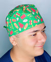 Drums Bongos Green Musical Design Unisex Cute Scrub Cap