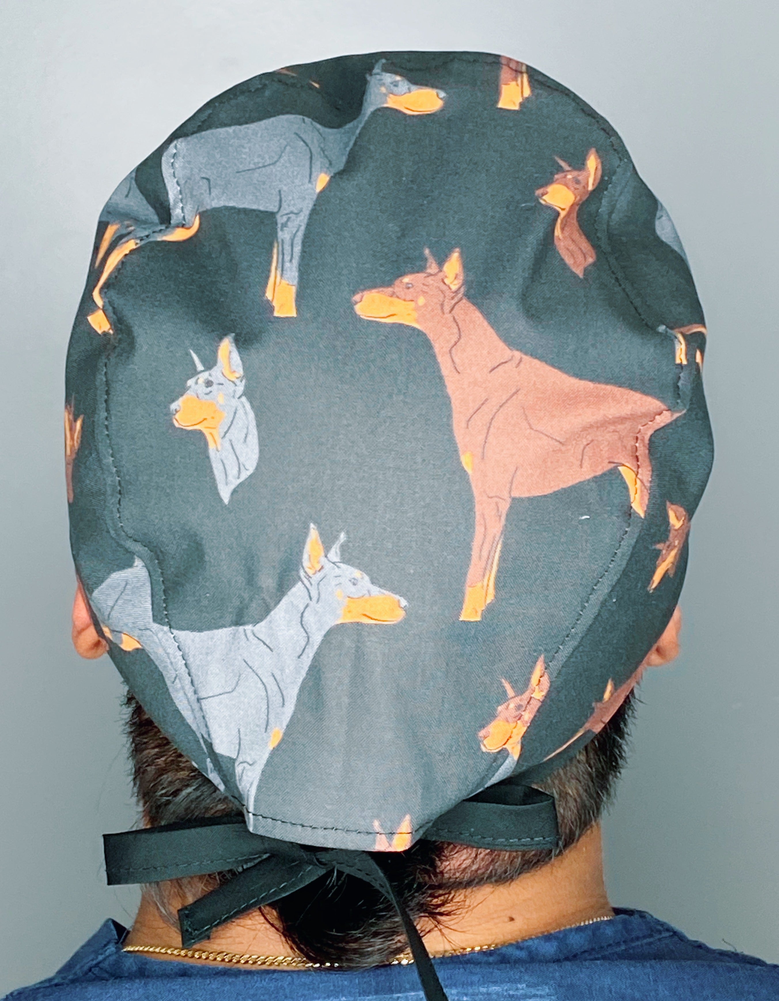 Doberman Unisex Animal Scrub Cap