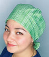 White Thin Stripes on Green Pattern Fancy Themed Pixie