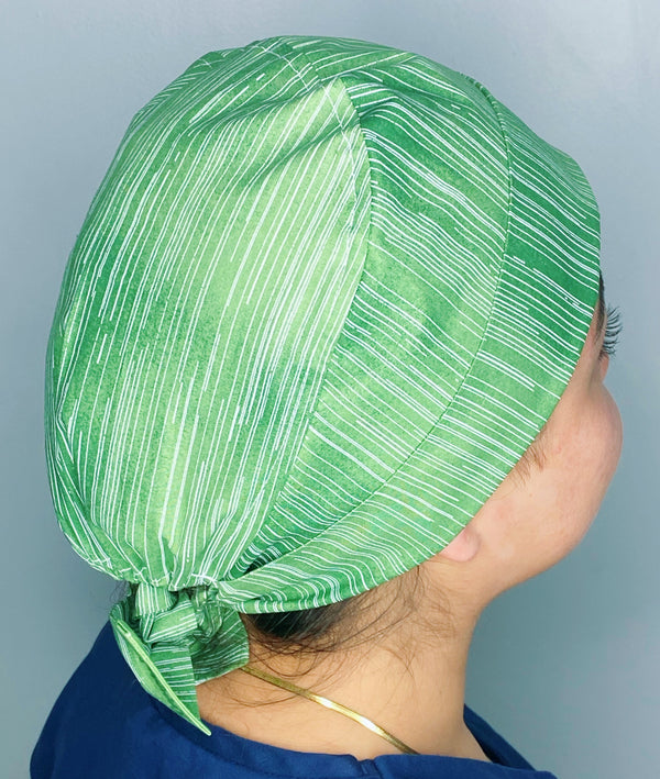 White Thin Stripes on Green Pattern Fancy Themed Pixie