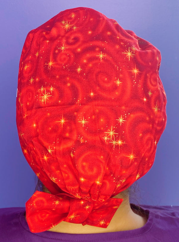 Red Galaxy Stars Pattern Fancy Themed Pixie