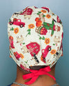 Farm Animals, Barn & Truck Thanksgiving themed Unisex Holiday Scrub Cap