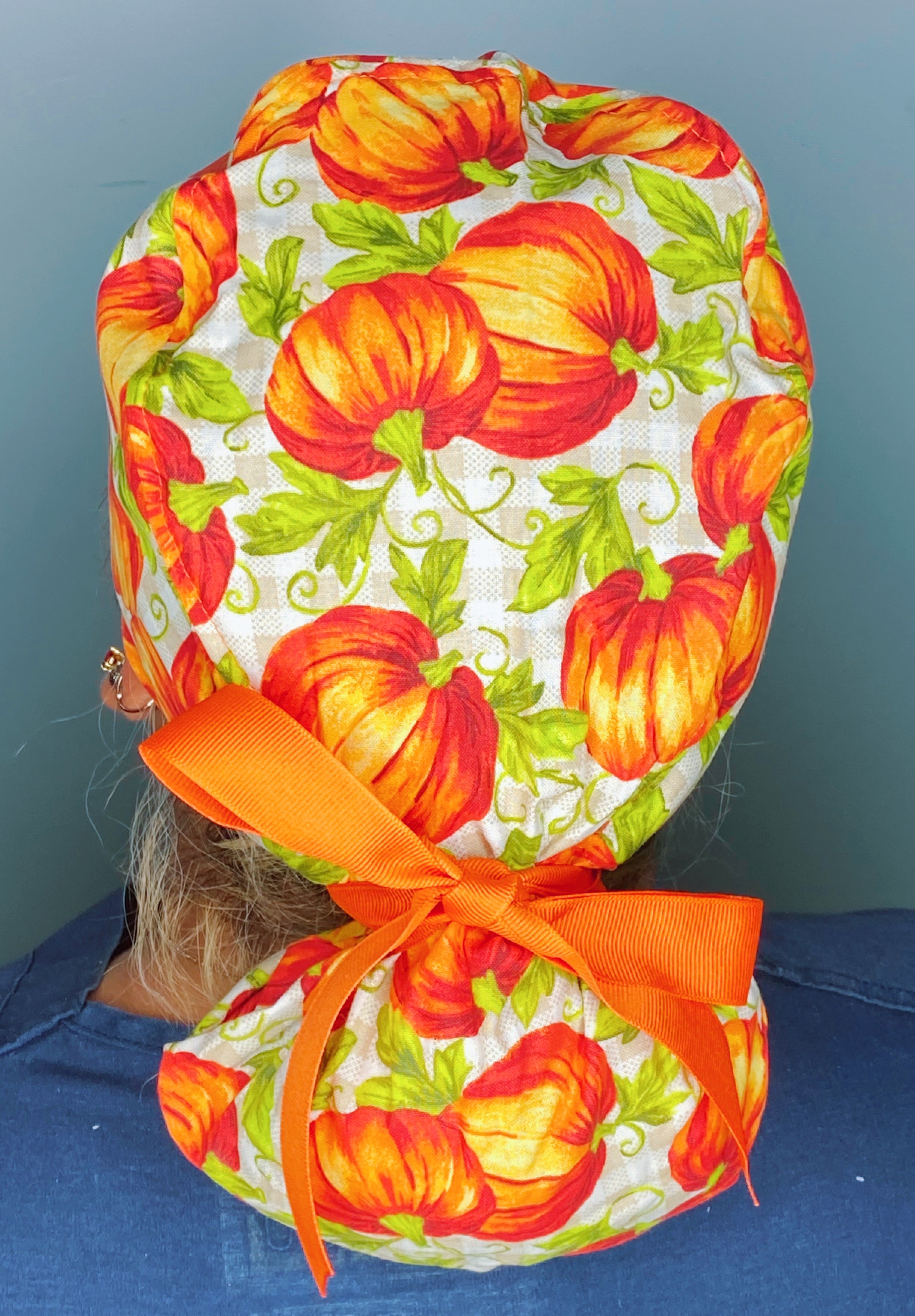 Pumpkins Floral Fall/Thanksgiving Ponytail