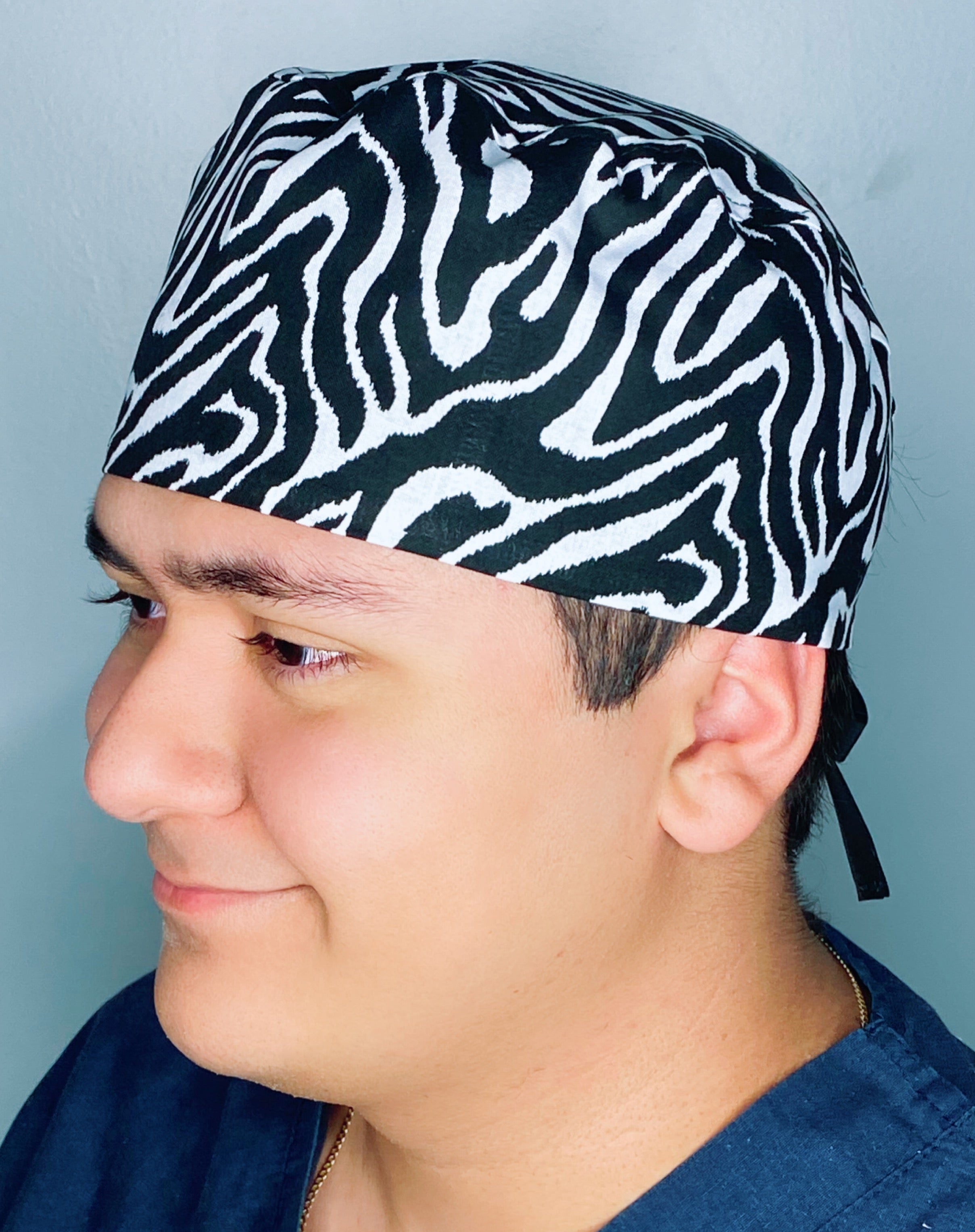 Zebra Print Unisex Animal Scrub Cap