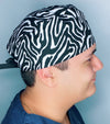 Zebra Print Unisex Animal Scrub Cap