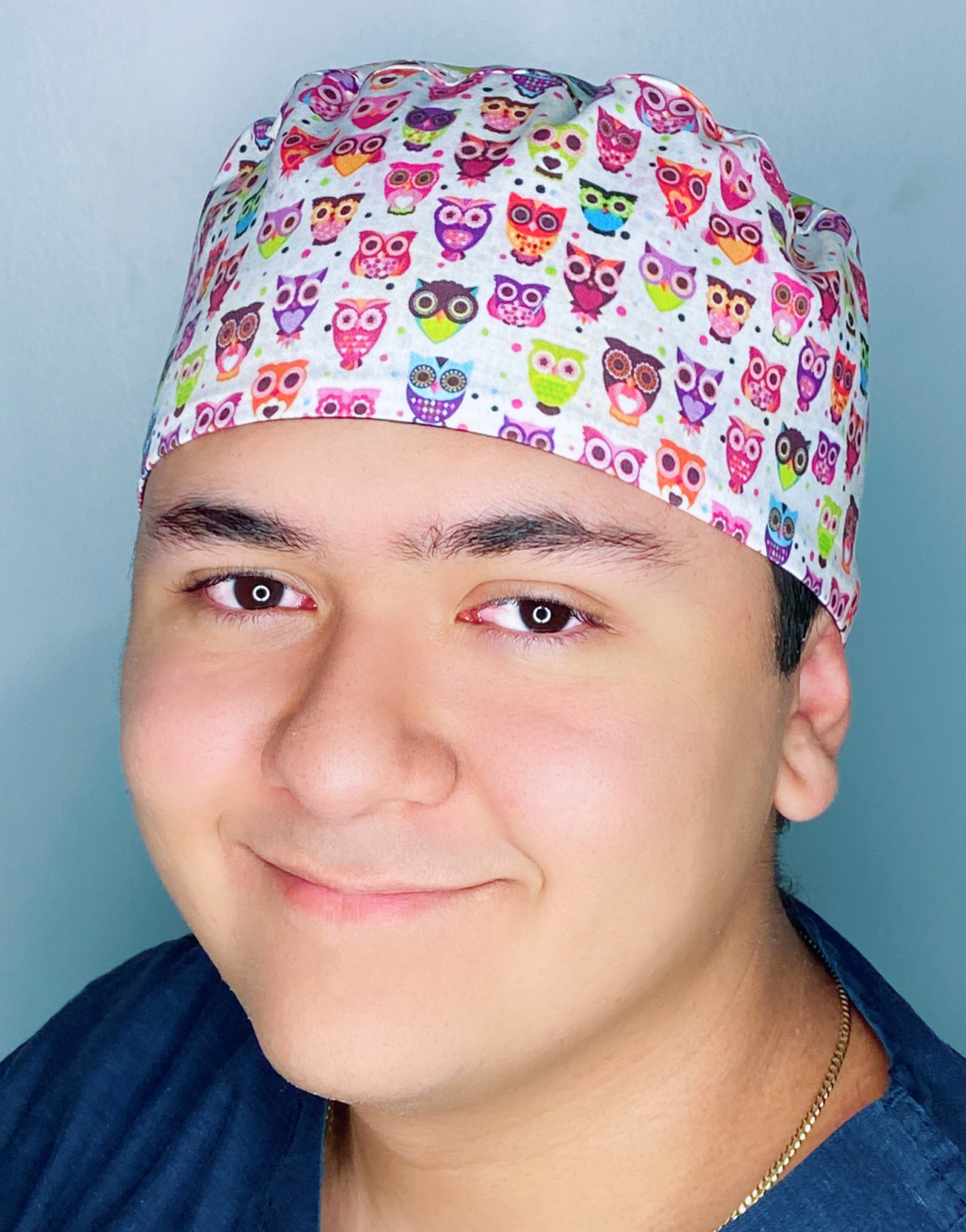 Small Cute Pink Owls Unisex Animal Scrub Cap