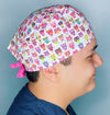 Small Cute Pink Owls Unisex Animal Scrub Cap