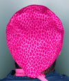 Bright Pink Leopard Print Unisex Animal Scrub Cap