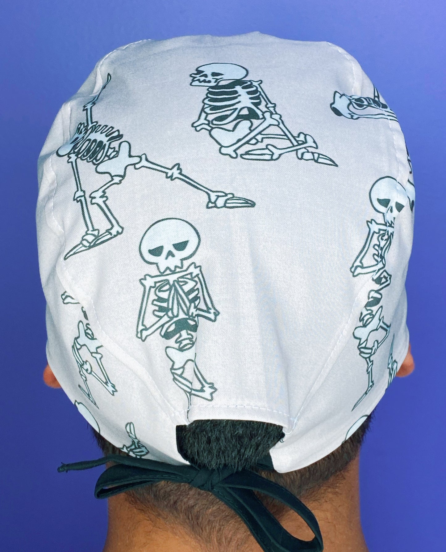Funny Skeleton Doing Yoga Halloween Unisex Holiday Scrub Cap
