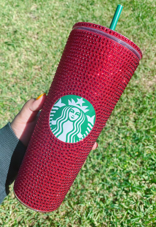 Starbucks Acrylic Tumbler with Silver Diamond Cut Crystals | Bedazzled  Starbucks Cup