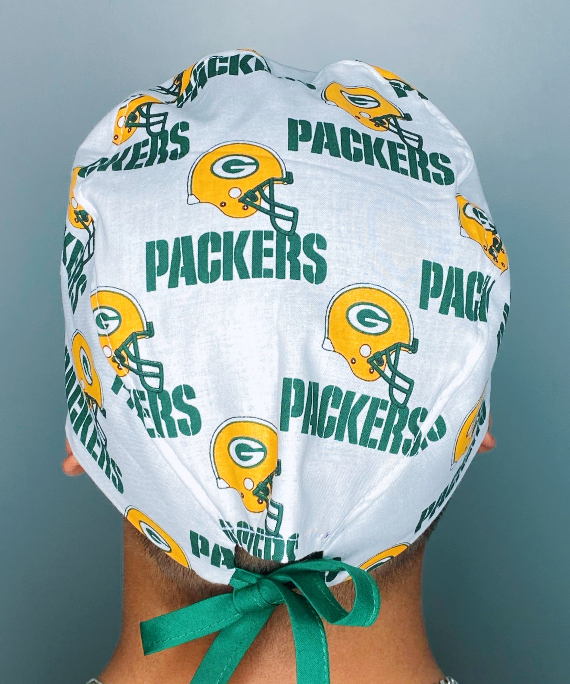 Women's Green Bay Packers Mini Ponytail Surgical Scrub Hat, Plain