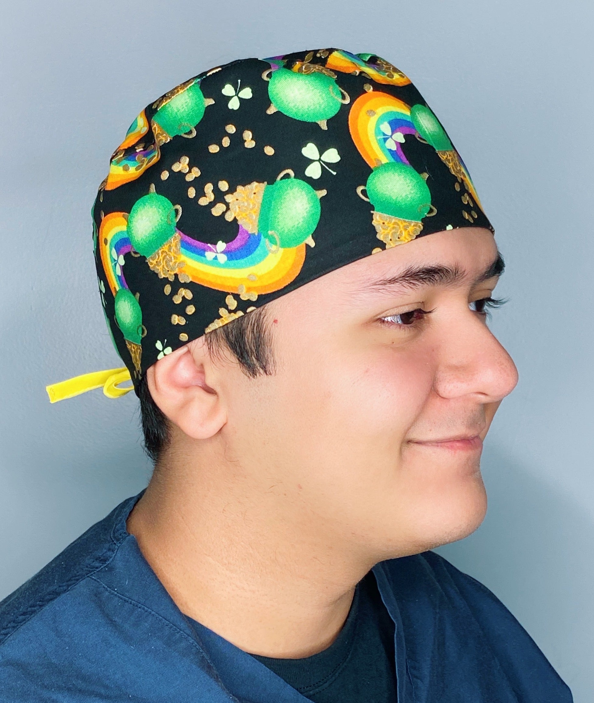 Rainbows & Pots of Gold St. Patrick's Day Unisex Holiday Scrub Cap