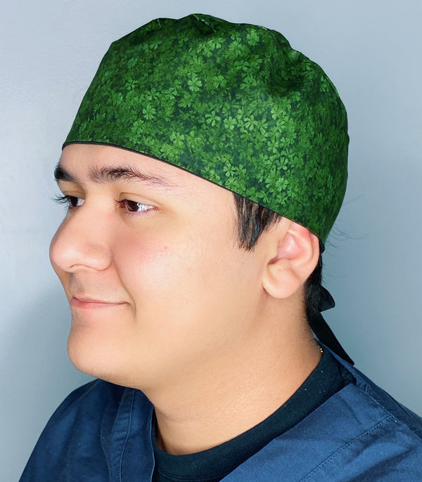 Small Clover Leaves All Over St. Patrick's Day Unisex Holiday Scrub Cap
