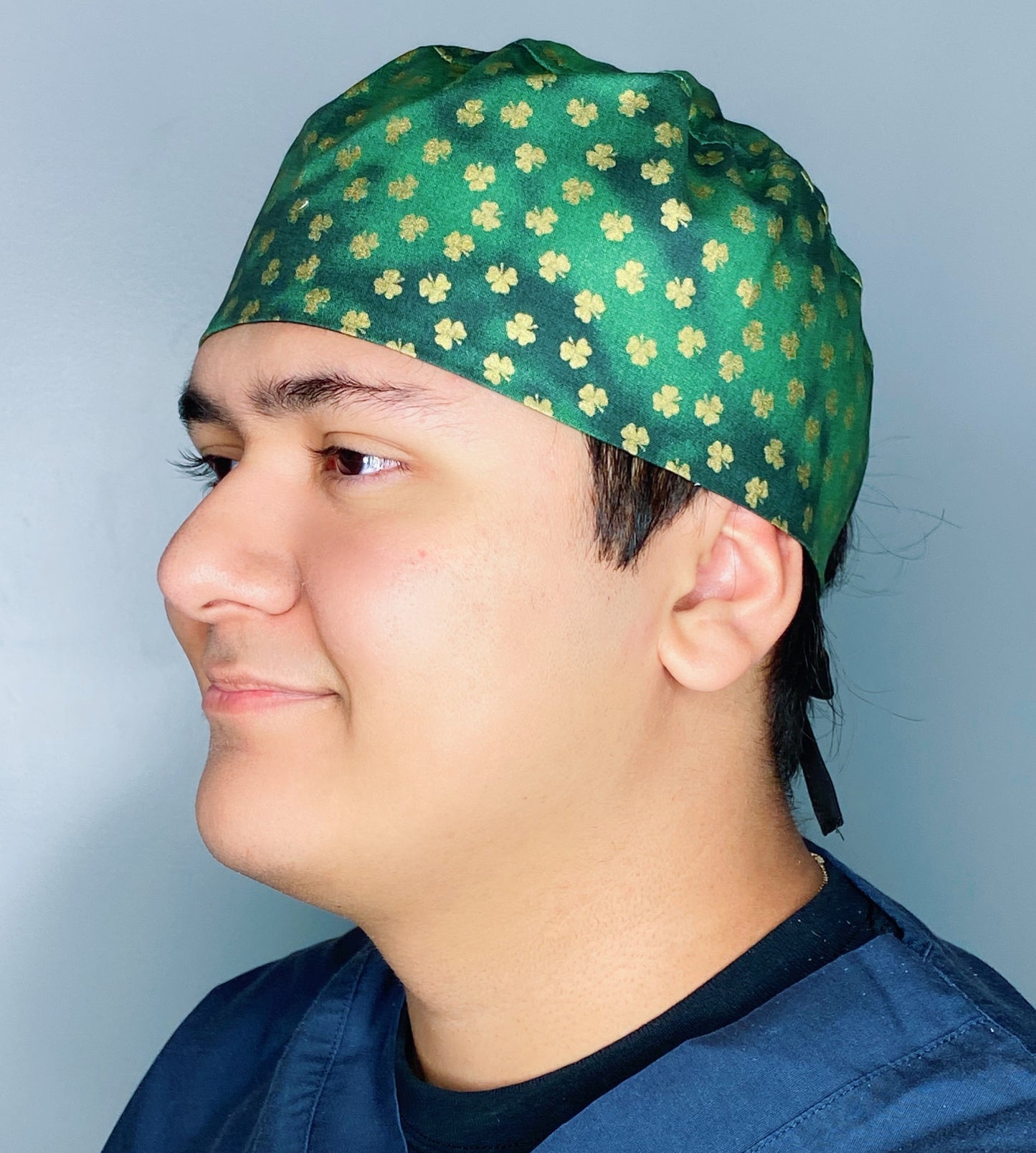 Small Gold Clover Leaves St. Patrick's Day Unisex Holiday Scrub Cap