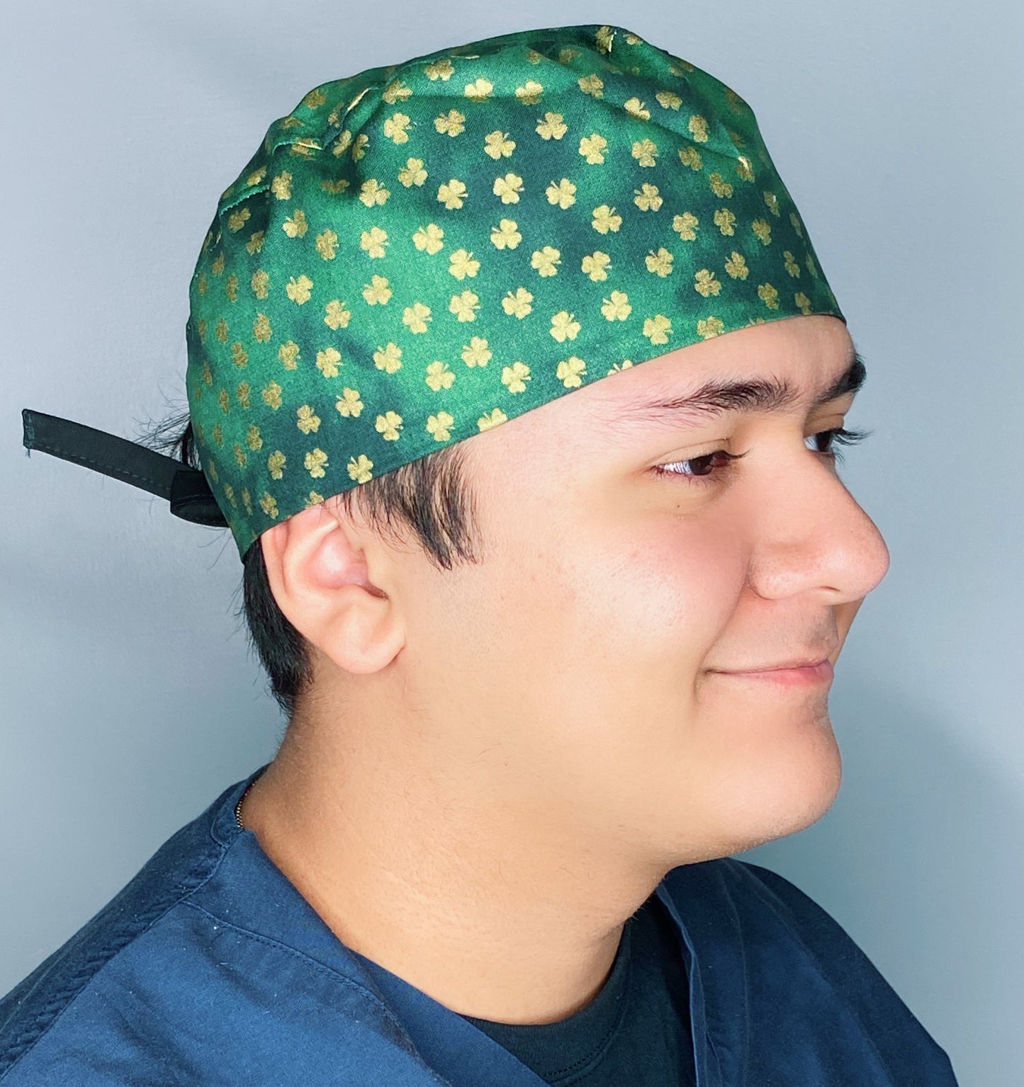 Small Gold Clover Leaves St. Patrick's Day Unisex Holiday Scrub Cap