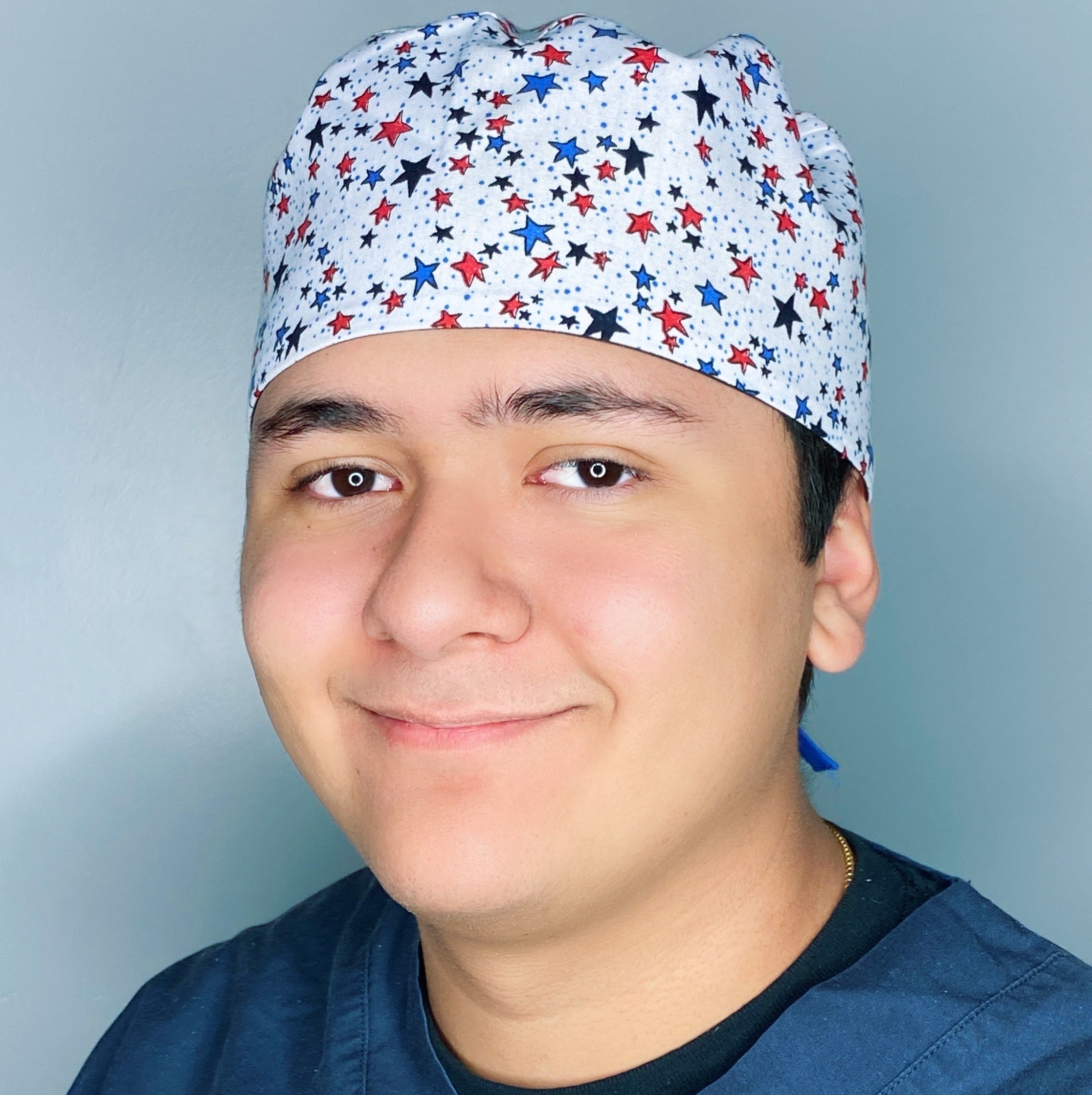 Red, White & Blue Stars Independence Day Unisex Holiday Scrub Cap