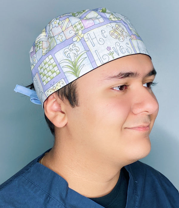 Faith, Hope & Love Easter Unisex Holiday Scrub Cap