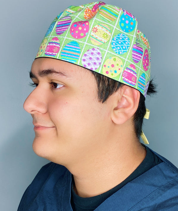 Colorful Glitter Easter Eggs Unisex Holiday Scrub Cap