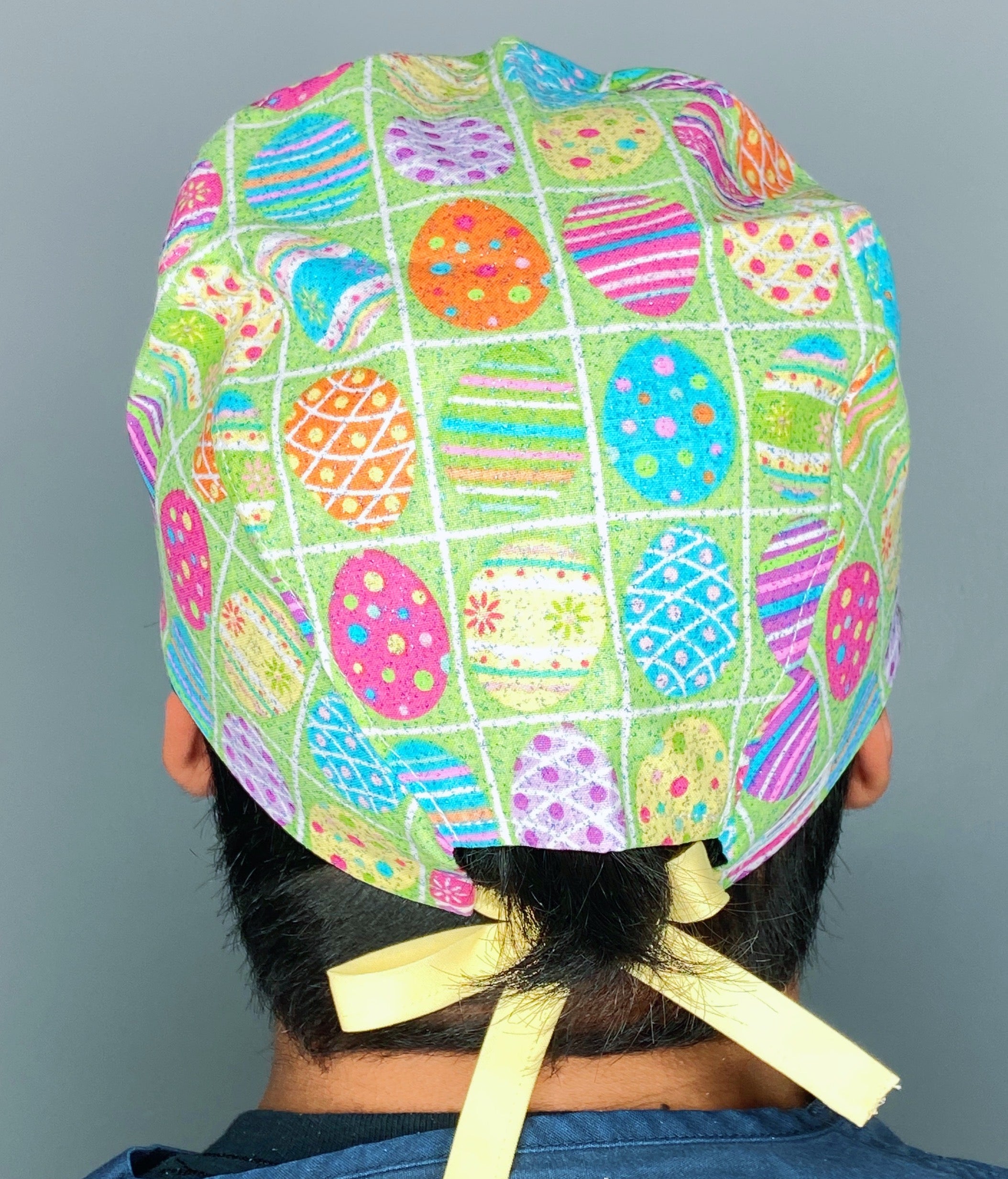 Colorful Glitter Easter Eggs Unisex Holiday Scrub Cap