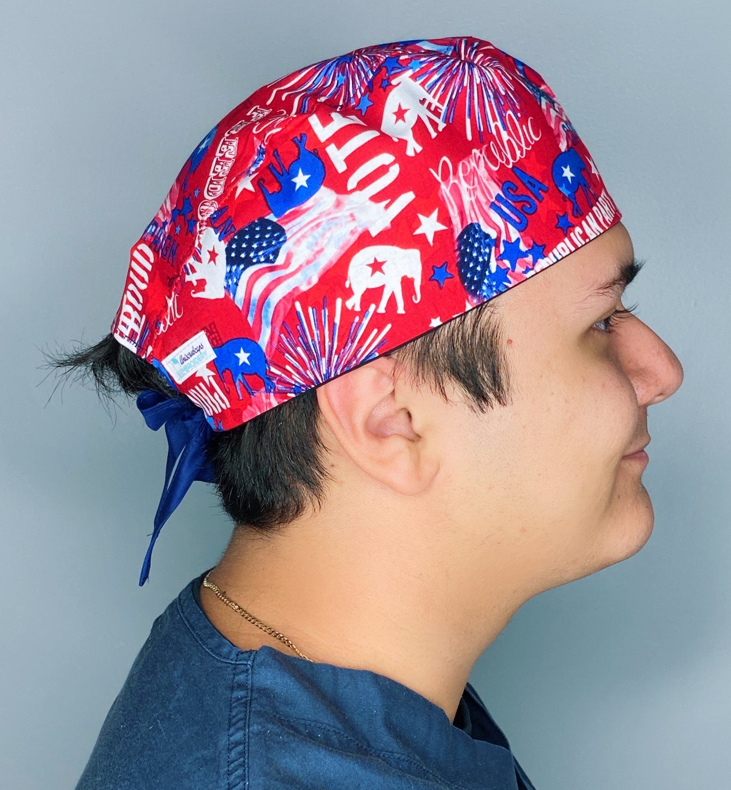 Patriotic Republican USA Elections Fireworks Independence Day Unisex Holiday Scrub Cap