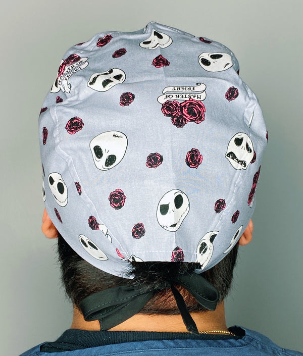 Jack Skellington & Roses Movie Halloween Unisex Holiday Scrub Cap