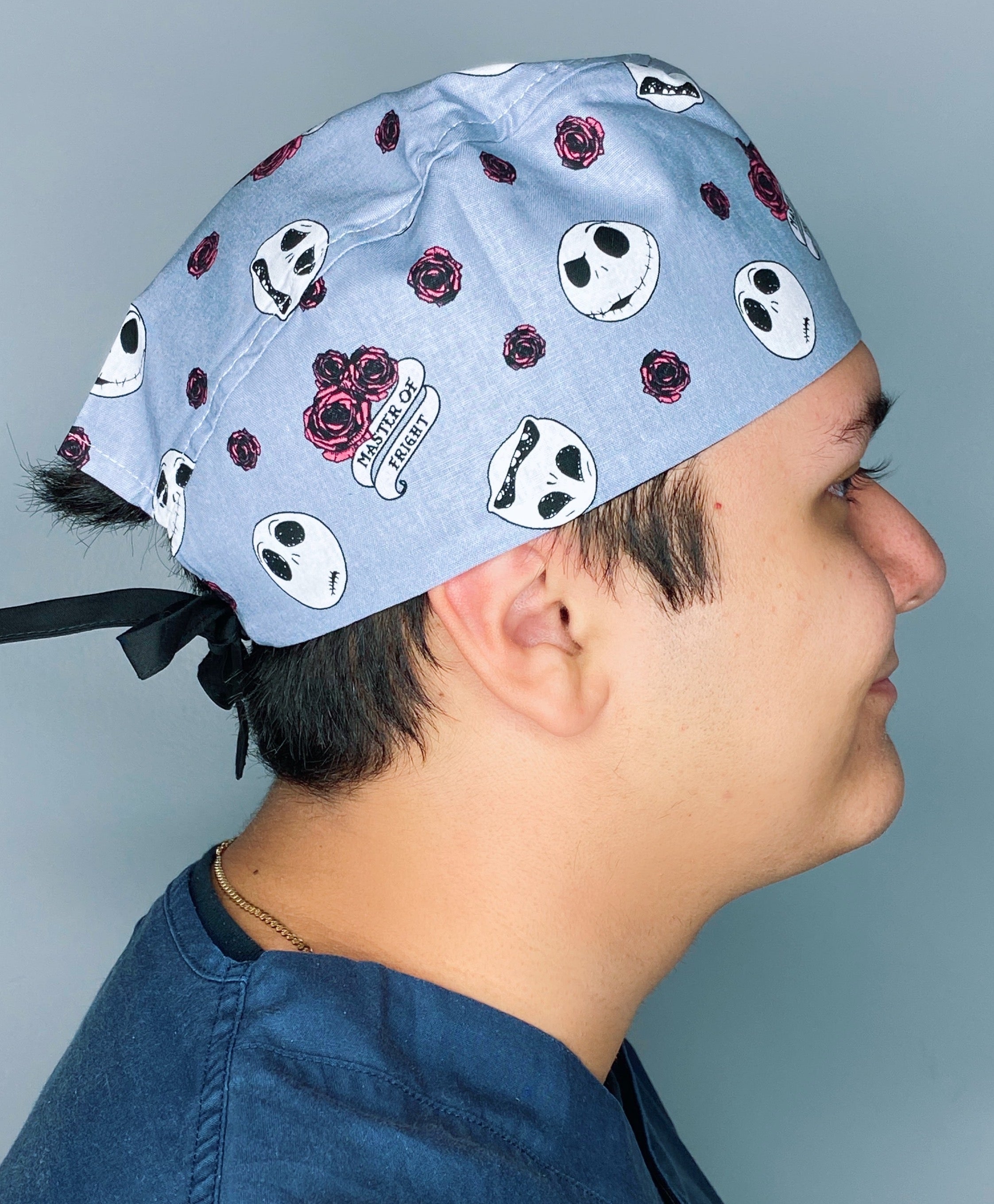 Jack Skellington & Roses Movie Halloween Unisex Holiday Scrub Cap