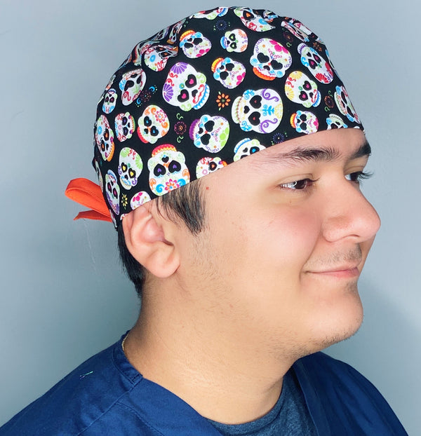 Small Mexican Sugar Skulls Cinco de Mayo Unisex Holiday Scrub Cap