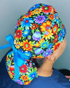 Bright Colorful Flowers Design Floral Ponytail