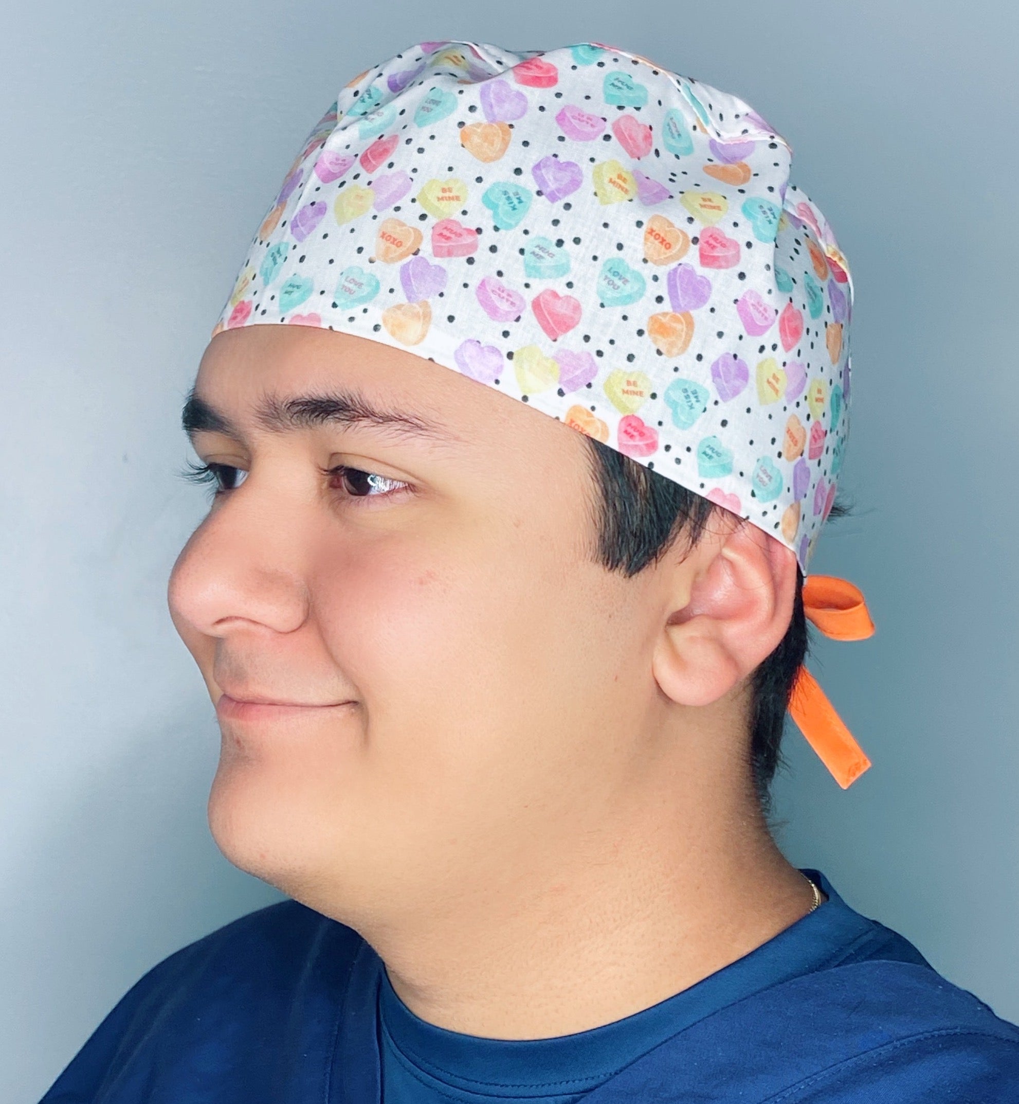 Sweet Tarts with Cute Sayings Valentine's Day Unisex Holiday Scrub Cap