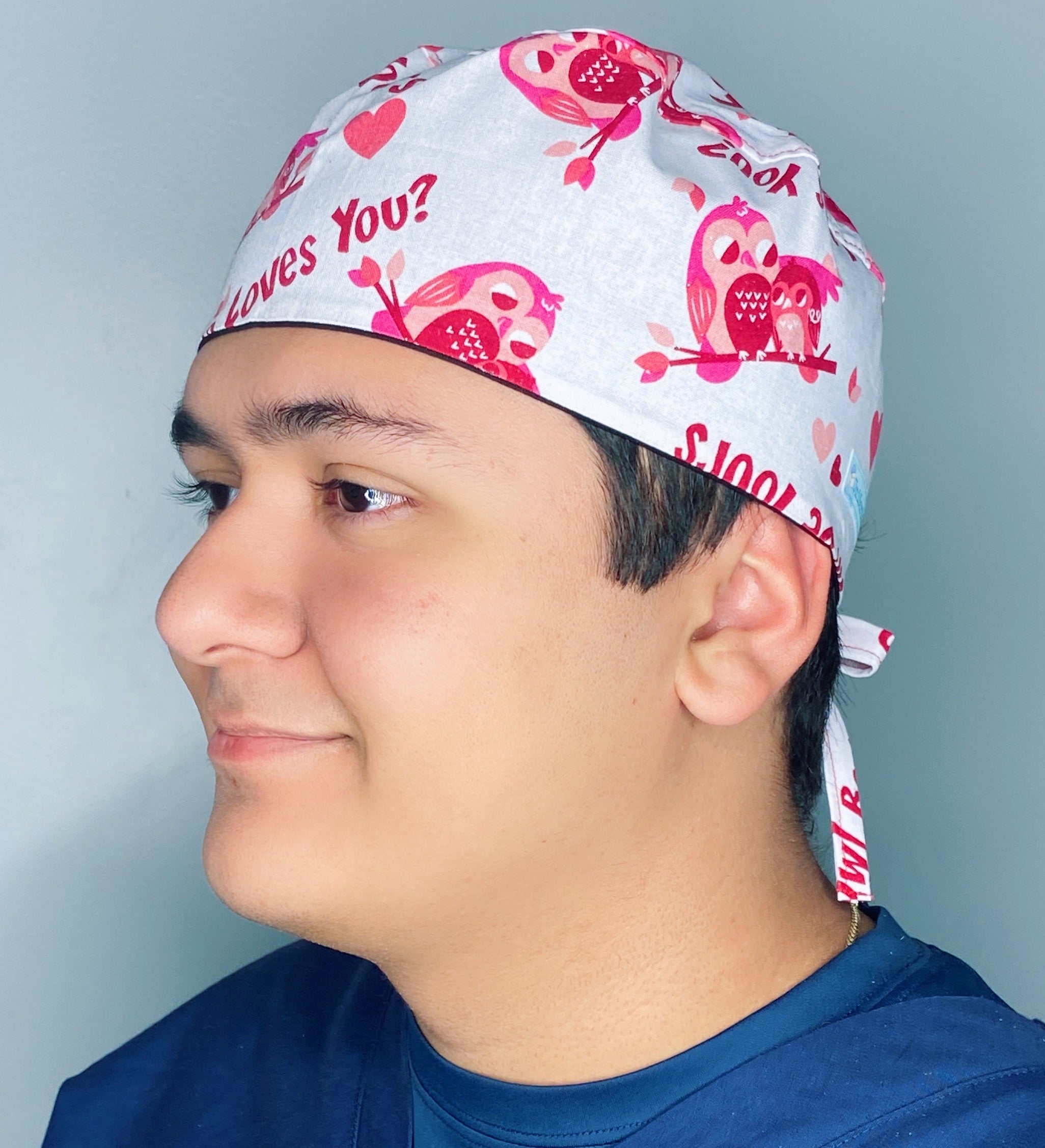 Owl Be Yours Valentine's Day Unisex Holiday Scrub Cap