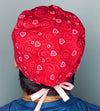 Small Hearts on Glitter Red Valentine's Day Unisex Holiday Scrub Cap