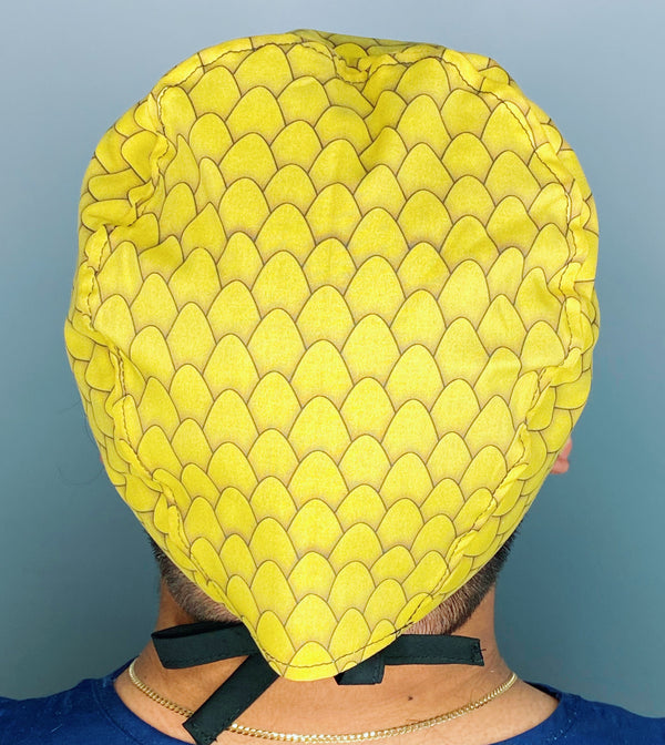 Scales Snakes Skin Yellow Zoo Animals Unisex Animal Scrub Cap