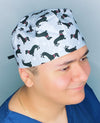 Dachshunds & Paw Prints Unisex Animal Scrub Cap