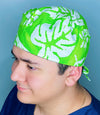 Tie Dye Leaf Green Floral Design Unisex Cute Scrub Cap