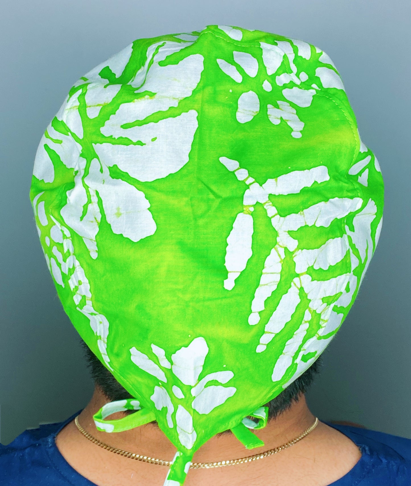 Tie Dye Leaf Green Floral Design Unisex Cute Scrub Cap