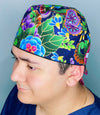 Colorful Metallic Arabesque Mandala Floral Design Unisex Cute Scrub Cap