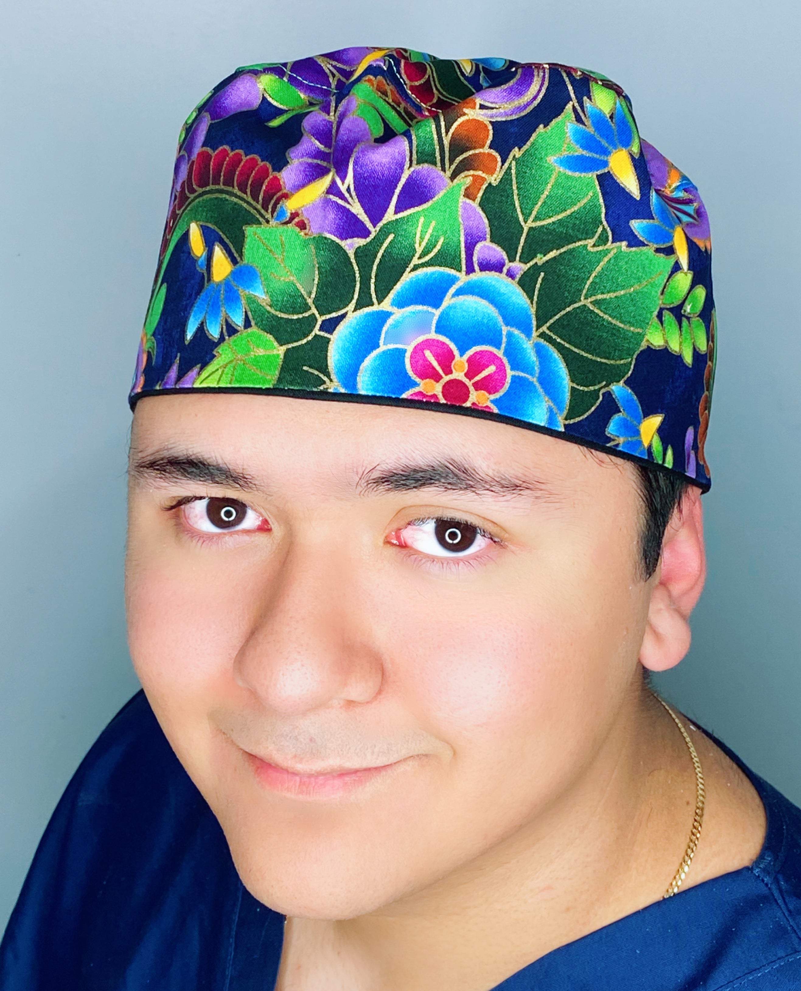 Colorful Metallic Arabesque Mandala Floral Design Unisex Cute Scrub Cap