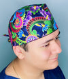 Colorful Metallic Arabesque Mandala Floral Design Unisex Cute Scrub Cap