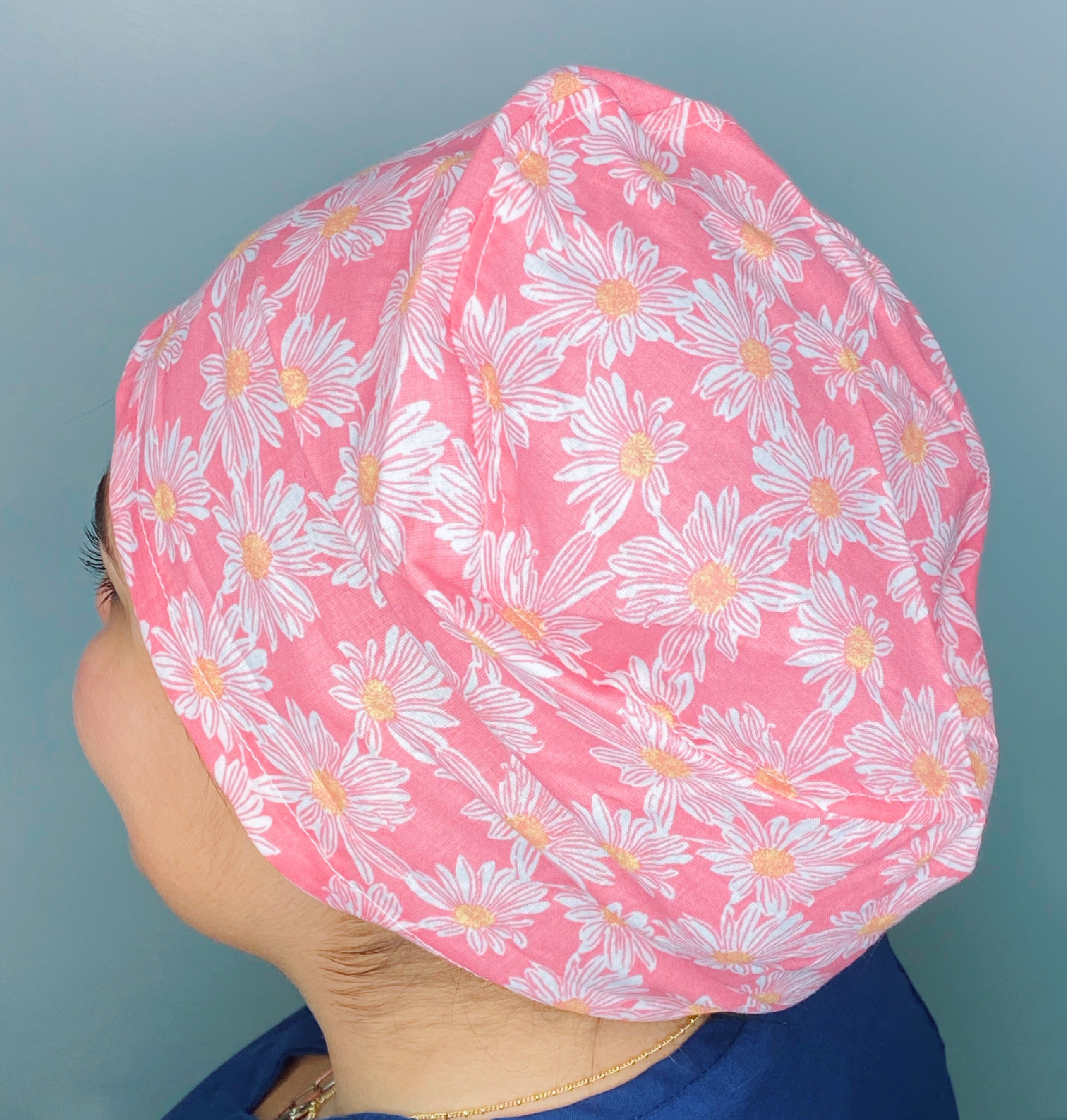 Drawn Flowers on Coral Pink Floral Euro
