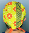 Orange & Lime Mandala Floral Design Unisex Cute Scrub Cap